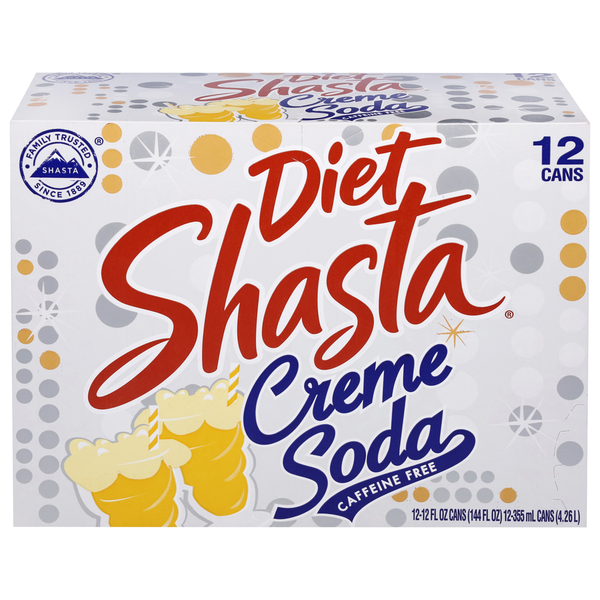 Soft Drinks Shasta Soda, Caffeine Free, Diet, Creme hero