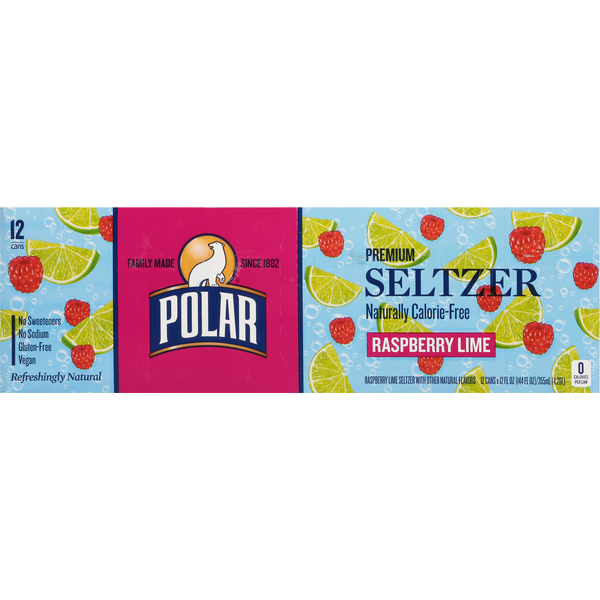 Water, Seltzer & Sparkling Water Polar Seltzer, Premium, Raspberry Lime hero