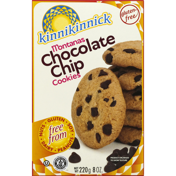 Cookies & Cakes Kinnikinnick Cookies, Chocolate Chip, Montana hero