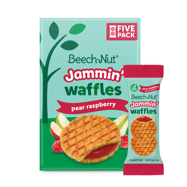 Baby Food & Formula Beech-Nut Jammin' Waffles with Fruit Filling Toddler Snack, Pear Raspberry hero