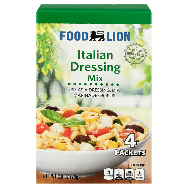 Salad Dressing & Toppings Food Lion Mix, Dressing, Italian, Box hero