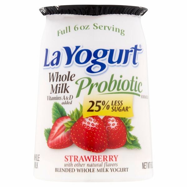 Yogurt La Yogurt Probiotic Strawberry Blended Whole Milk Yogurt hero