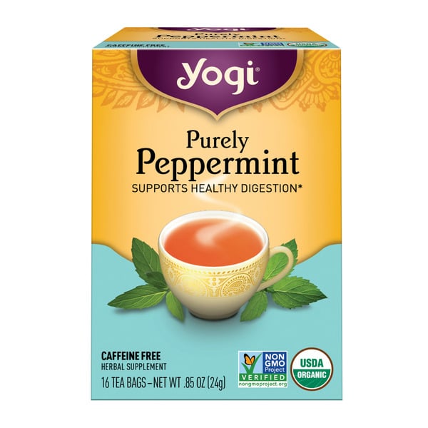 Tea (Loose, Bags and Pods) Yogi Tea Herbal Tea, Purely Peppermint, Caffeine Free hero