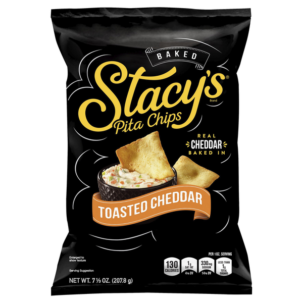 Chips & Pretzels Stacy's Baked Pita Chips Toasted Cheddar hero