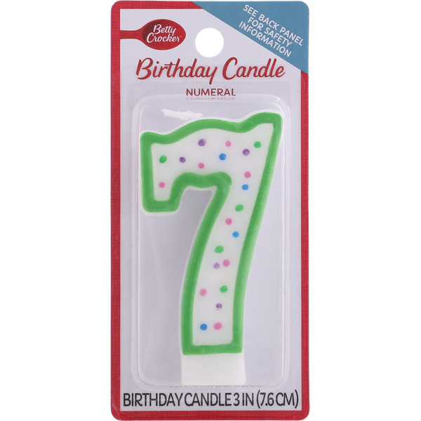 Baking Supplies & Decor Betty Crocker Birthday Candle, Numeral 7, 3 Inch hero