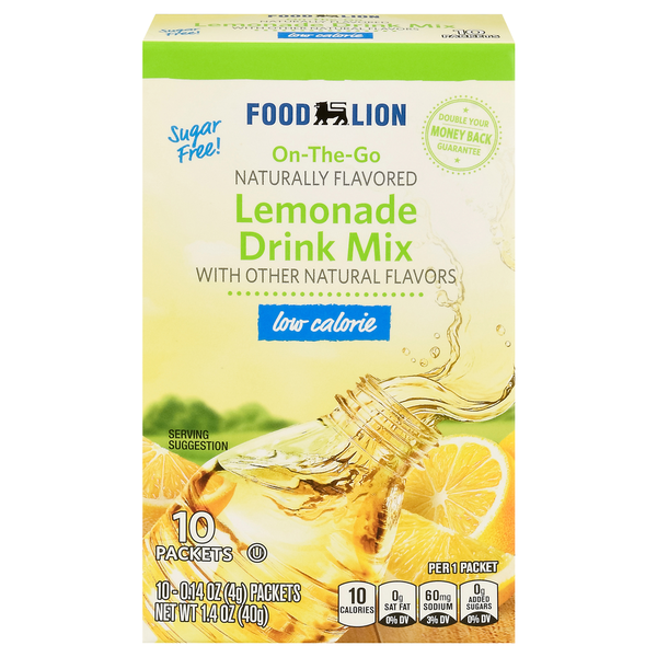 Cocoa & Drink Mixes Food Lion On-The-Go Drink Mix Lemonade Low Calorie hero