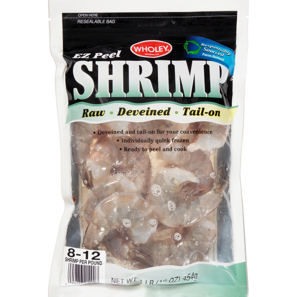 Packaged Seafood Wholey Raw EZ Peel Shrimp hero