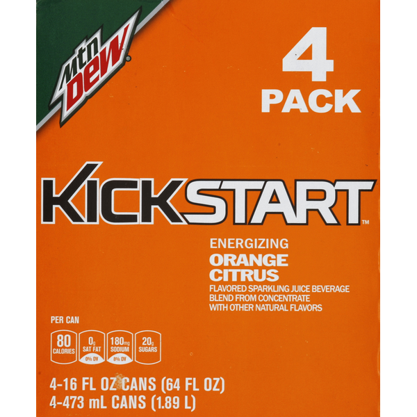 Soft Drinks Mountain Dew Juice Beverage, Sparkling, Energizing, Orange Citrus Flavored hero