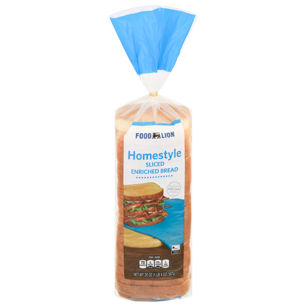 Packaged Bread Food Lion Bread, Sliced, Homestyle, Enriched hero