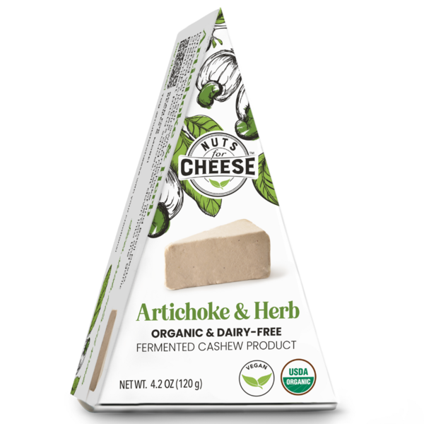 Prepared Meals Nuts For Cheese Artichoke and Herb, Organic & Dairy-Free Cheese hero