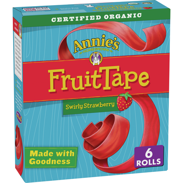 Fruit & Vegetable Snacks Annie's Organic Swirly Strawberry Fruit Flavored Tape hero