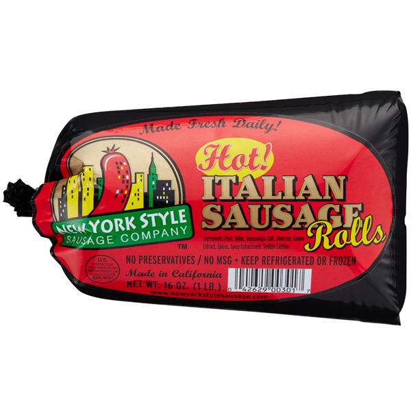 Hot Dogs, Bacon & Sausage New York Sausage Co Hot! Italian Sausage Rolls hero