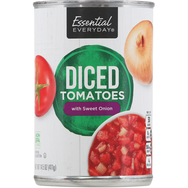 Canned & Jarred Vegetables Essential Everyday Tomatoes, with Sweet Onion, Diced hero