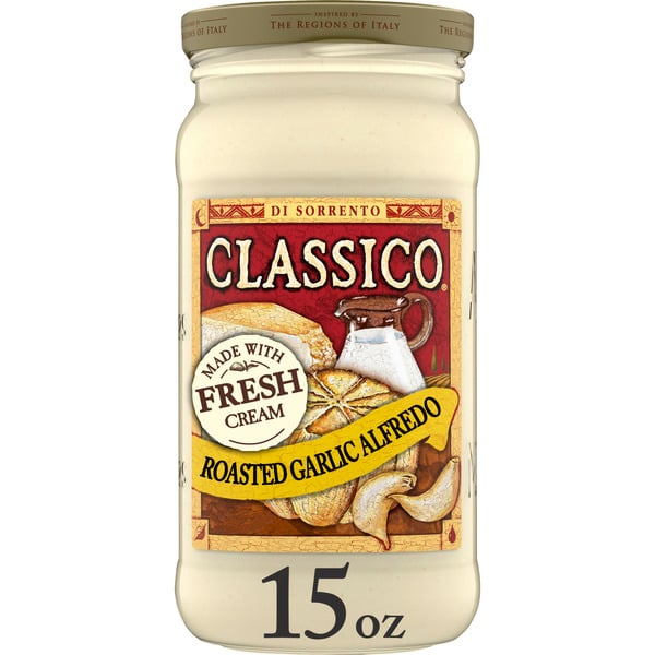 Pasta Sauce Classico Roasted Garlic Alfredo Pasta Sauce hero