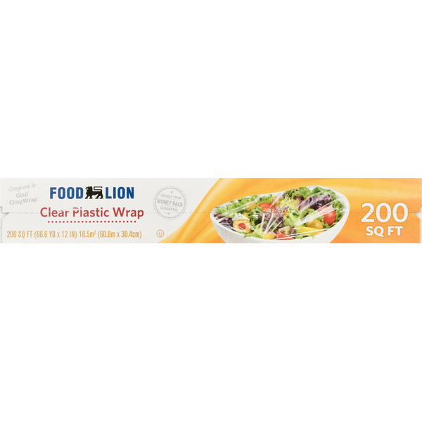 Food Wraps & Storage Food Lion Plastic Wrap, Clear, 200 Square Feet hero