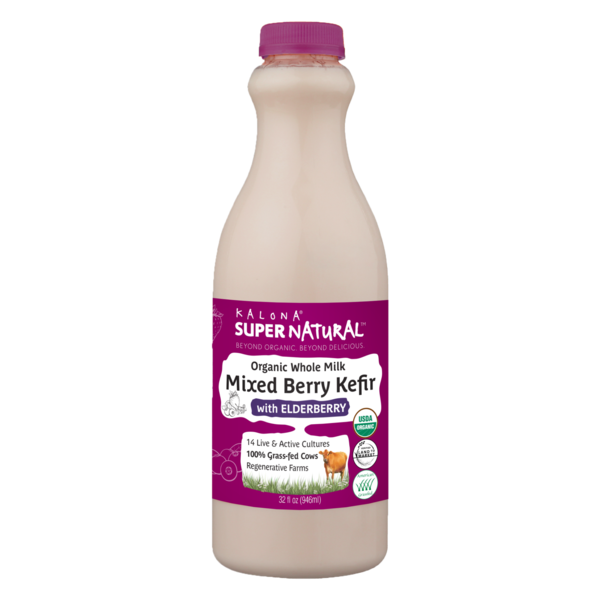 Other Creams & Cheeses Kalona SuperNatural Mixed Berry Kefir with Elderberry, Organic Whole Milk, Probiotics hero