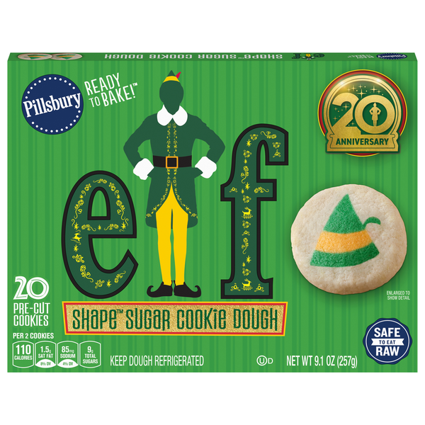 Doughs, Gelatins & Bake Mixes Pillsbury Cookie Dough, Sugar, Elf Shape hero