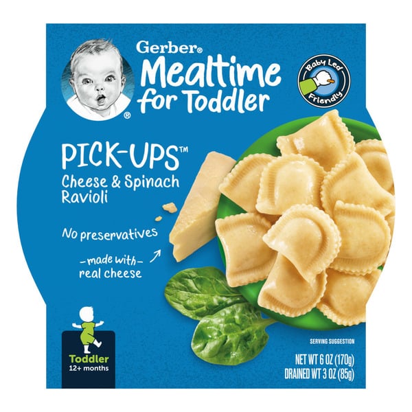 Baby Food & Formula Gerber Pick-Ups Cheese And Spinach Ravioli Toddler Meal Tray hero