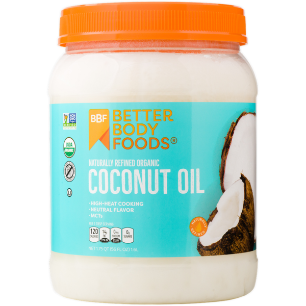 Baking Ingredients BetterBody Foods Organic Refined Coconut Oil hero