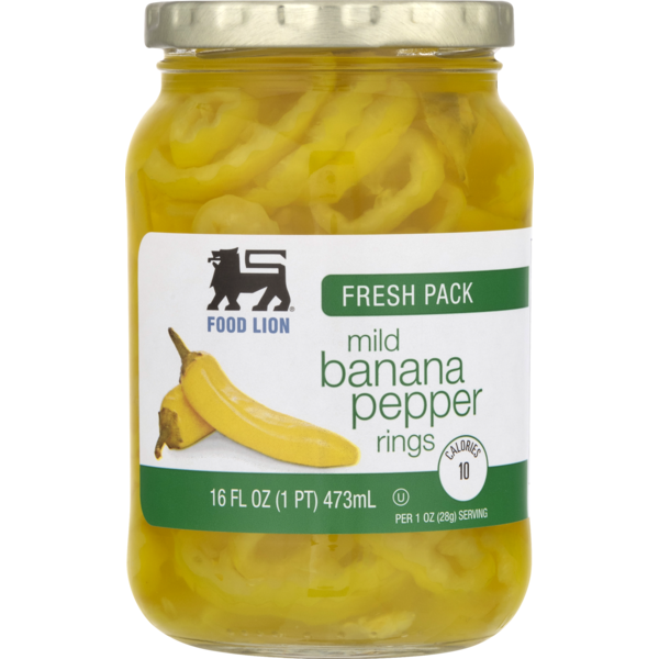 Pickled Goods & Olives Food Lion Banana Pepper Rings, Mild, Fresh Pack, Jar hero