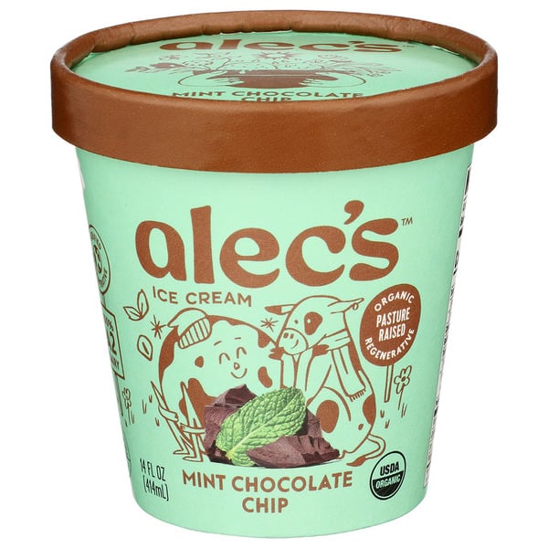 Ice Cream, Sorbet & Ice Alec's Ice Cream Mint Chocolate Chip, A2 Organic Dairy hero