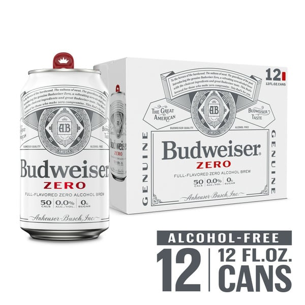 Non-Alcoholic Beer Budweiser Zero Non Alcoholic Beer, Alcohol Free Lager hero