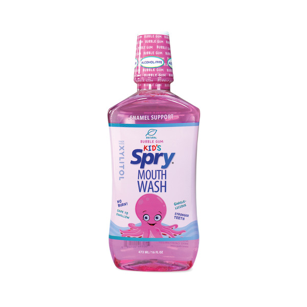 Oral Hygiene Spry Mouth Wash Bubble Gum Flavor, Alcohol Free with Calcium and Xylitol hero