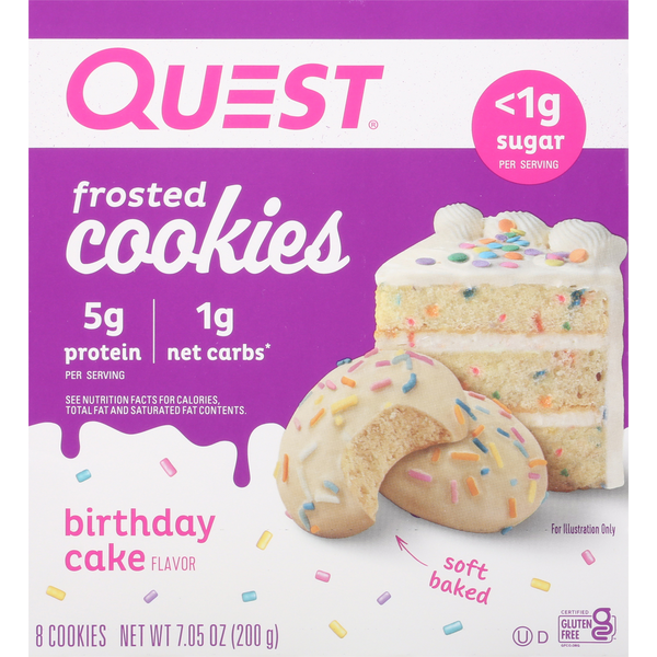 Cookies & Cakes Quest Cookies, Frosted, Birthday Cake Flavor hero