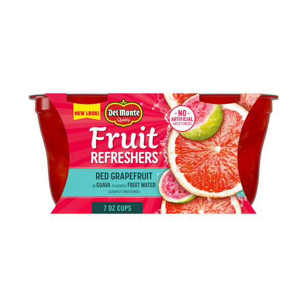 Canned Fruit & Applesauce Del Monte Fruit Refreshers Red Grapefruit in Guava Flavored Fruit Water Plastic Fruit Cup Snacks hero