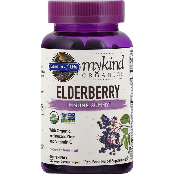 Vitamins & Minerals Garden of Life Immune Gummy, Vegan Gummy Drops, Elderberry hero