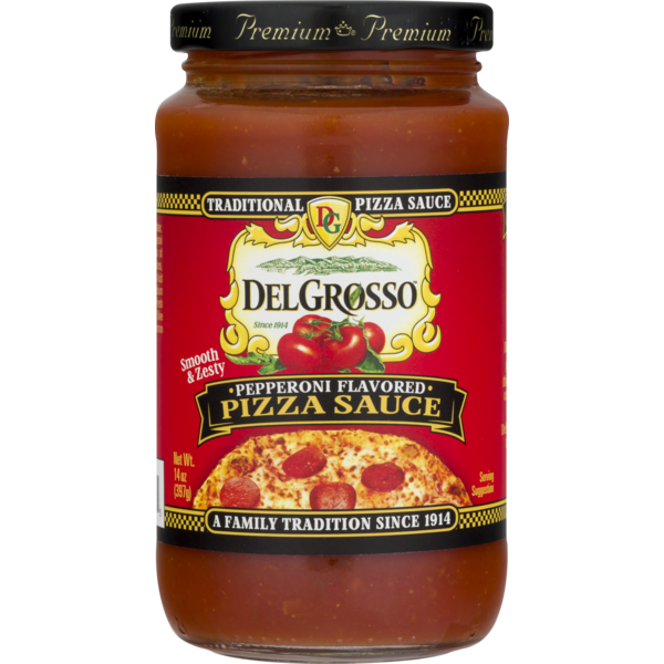 Pasta Sauce DelGrosso Traditional Pizza Sauce Pepperoni Flavored hero