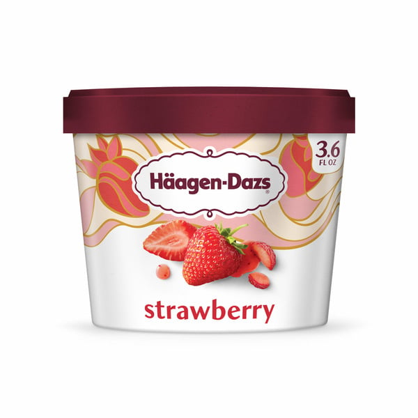 Frozen Meals Haagen-Dazs Strawberry Ice Cream Cup hero