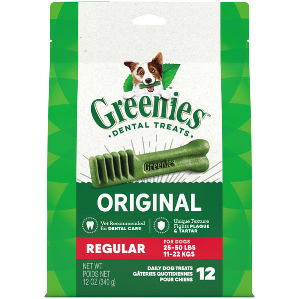 Dog Food GREENIES Original Regular Natural Dental Care Chews Oral Health Dog Treats hero