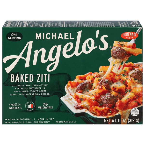 Frozen Meals Michael Angelo's Ziti, Baked hero