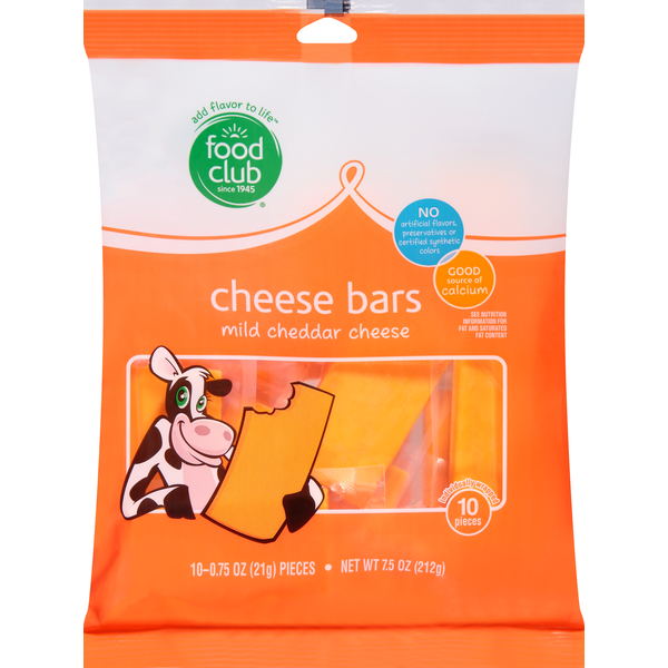 Packaged Cheese Food Club Cheese Bars, Mild Cheddar hero