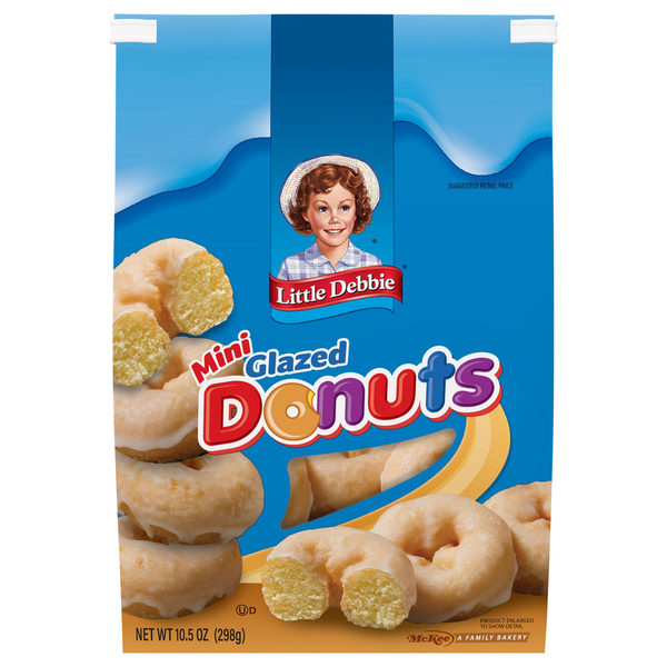 Cookies & Cakes Little Debbie Donuts, Glazed, Mini hero