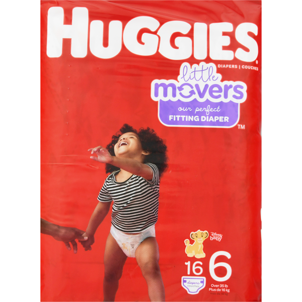 Diapers & Wipes Huggies Little Movers Baby Diapers, Size 6 (35+ lbs) hero