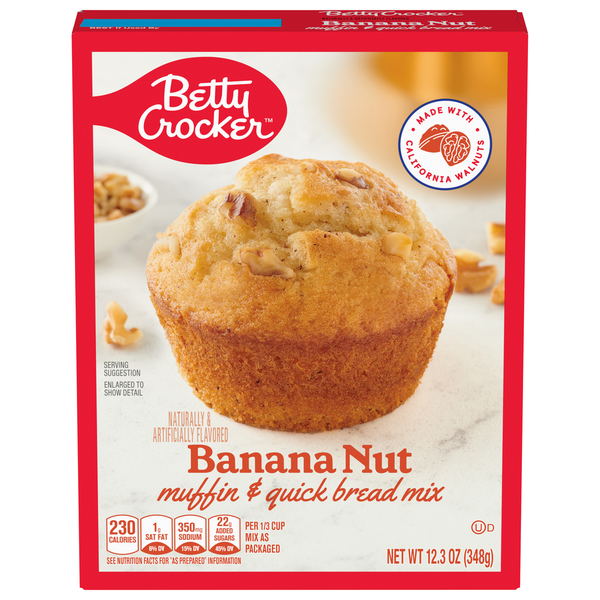 Doughs, Gelatins & Bake Mixes Betty Crocker Muffin & Quick Bread Mix, Banana Nut hero