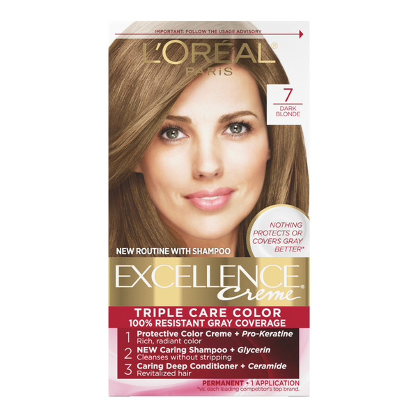 Hair Care L'Oreal Creme Permanent Triple Care Hair Color, 7 Dark Blonde hero