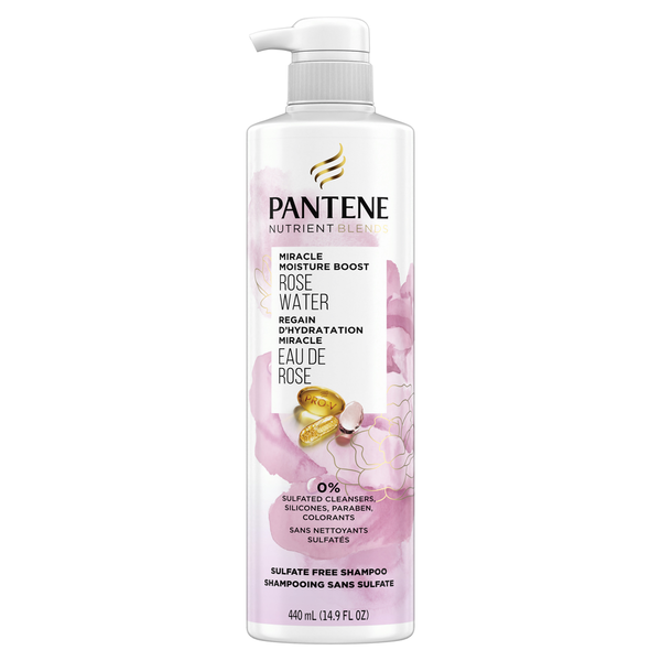 Hair Care Pantene Sulfate Free Shampoo with Rosewater for Dry Damaged Hair, Color Safe, with pump hero