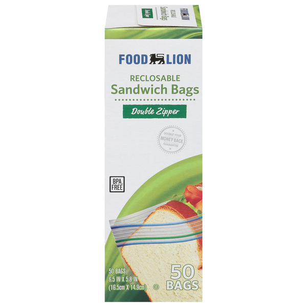 Food Wraps & Storage Food Lion Reclosable Sandwich Bags hero