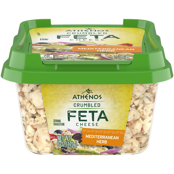 Packaged Cheese Athenos Mediterranean Herb Crumbled Feta Cheese hero