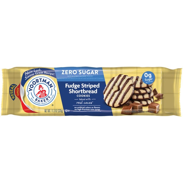 Cookies & Cakes Voortman Bakery Cookies, Zero Sugar, Fudge Striped Shortbread hero