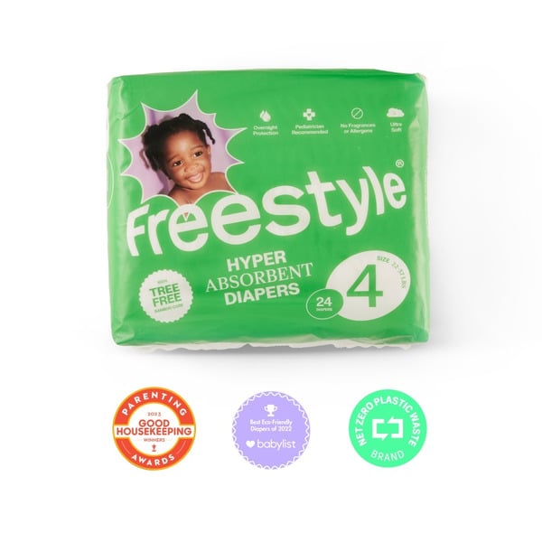 FreeStyle Hyper Absorbent, Tree Free Diapers (Size 4) hero