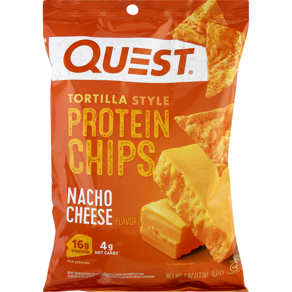 Chips & Pretzels Quest Protein Chips, Nacho Cheese Flavor, Tortilla Style hero