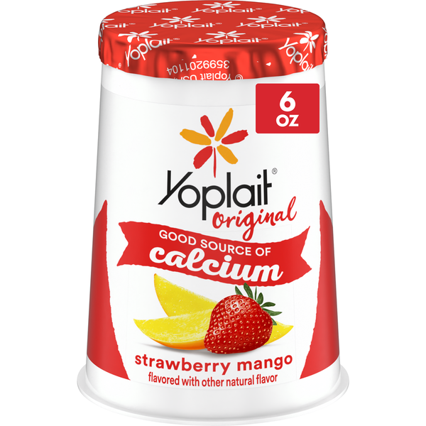 Yogurt Yoplait Original Low Fat Strawberry Mango Yogurt Cup hero