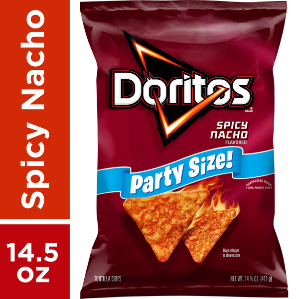 Crackers Doritos Tortilla Chips Spicy Nacho Flavored 14 1/2 Oz hero