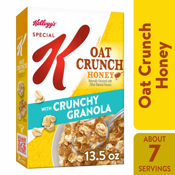 Cereal Kellogg’s Special K Cold Breakfast Cereal, 11 Vitamins and Minerals, Fiber Cereal, Oat Crunch Honey hero