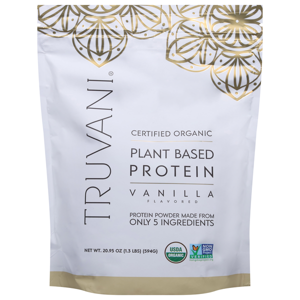 Truvani Protein Powder, Vanilla Flavored, Plant Based hero