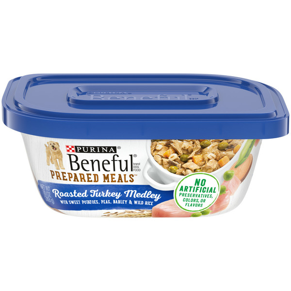 Dog Food & Care Purina Beneful High Protein, Wet Dog Food With Gravy, Prepared Meals Roasted Turkey Medley hero